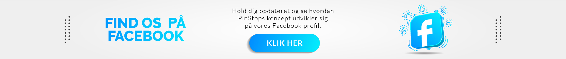 Banner til PinStops Facebook side. hold dig pådateret på PinStops koncept og hvordan det udvikler sig