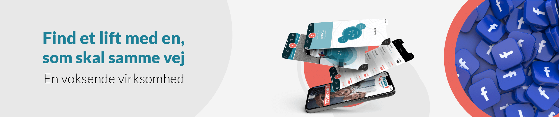 Facebook banner. Find et lift med en, som skal samme vej